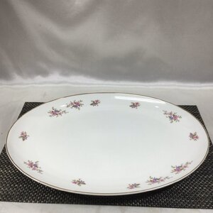 【中古/現状品/TO】- 大皿 盛皿 楕円形皿 平皿 プレート 陶器 約41cm×30.5cm 洋食器 長期保管品　MZ0503