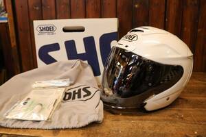 SHOEI ジェットタイプヘルメット　J-FORCE IV　J-FORCE 4　ジェイ-フォースフォー　WHITE　Mサイズ　美品　ミラーシールド