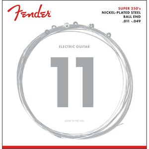 Fender Super 250 Guitar Strings, Nickel Plated Steel, Ball End, 250M Gauges .011-.049 エレキギター弦〈フェンダー〉