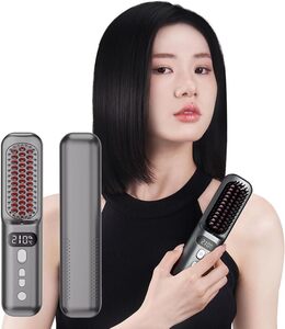 KAWUヒートブラシ ブラシアイロン ヘアアイロン コードレス 1億マイナスイオン 6400mAh大容量バッテリー 7段階温度調整150°-210° MCH