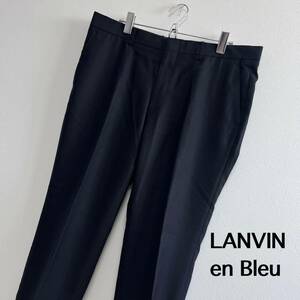 ランバンオンブルー　メンズ　スラックス　パンツ　LANVIN ブラック　黒　XL ウール LL