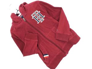 TOMMY HILFIGER トミーヒルフィガー ロゴ 刺繍 ジップアップ パーカー size5(106〜113ｃｍ)/赤 ◇■ ☆ eia3 子供服