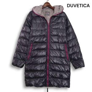 DUVETICA デュベティカ 【Ace アチェ】 ナイロン フーディー ロング ダウン コート Sz.40 レディース 黒　K4T01678_A#N