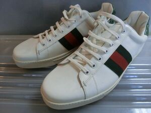 GUCCI ローカット エース パイソン スニーカー 42.5 ホワイト #125375 グッチ