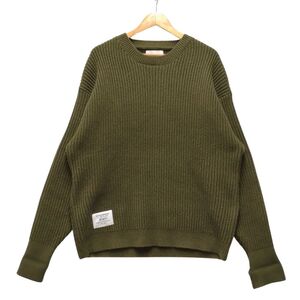 WTAPS ダブルタップス 24AW DECK/ SWEATER / POLY デッキ ニットセーター オリーブドラブ サイズ XL 正規品 / 36352