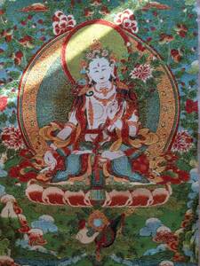 卍チベット仏教 ▲女尊 多羅 菩薩　織物 　60ｃｍ　▲　　　検索；曼荼羅　西蔵　刺繍　②５、1