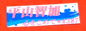 ボートレース女子　第2回賞金女王！！　平山 智加②選手　千社札　未使用　サインなし。。。。。残１