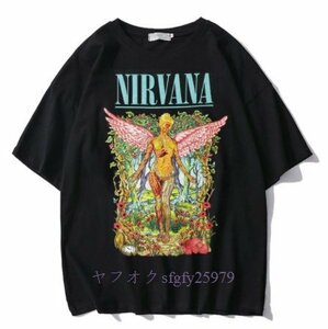 N572☆新品バンドTシャツ NIRVANA インユーテロ in utero ニルヴァーナ 黒　古着　Lサイズ