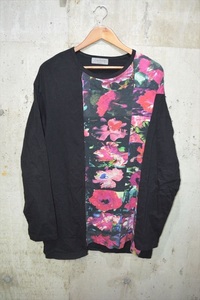 ヨウジヤマモト プールオム Yohji Yamamoto POUR HOMME　花柄　切替　ロング　Ｔシャツ　3　HG-T67-271　傷あり D7143