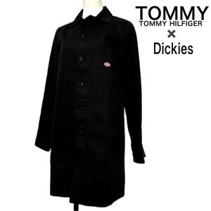 【美品】TOMMY Tommy Hilfiger×Dickeis トミーヒルフィガー×ディッキーズ　コラボ　ワークシャツワンピース　ブラック　S　★1000