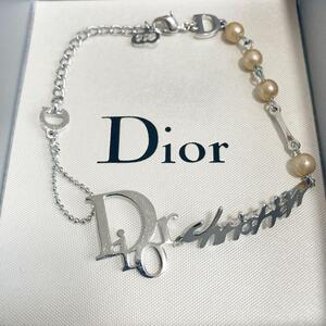 美品!! クリスチャン ディオール Christian Dior ブレスレット トロッター パール シルバー ブレスレッド アクセサリー 刻印 銀色 希少