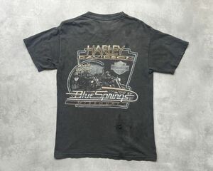 レア　USA製　Harley-Davidson ハーレーダビットソン　Tシャツ　ボロ　フェード　両面プリント　雰囲気抜群　ヴィンテージ　 