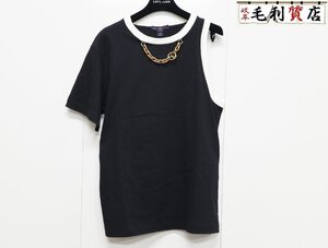 ルイヴィトン LOUISVUITTON コントラストトリム Tシャツ サイズL RW232W OB0 FPJT08 アシンメトリー 美品 レディース カットソー