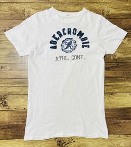 衝撃の1円スタート！XL！ファン待望モデル！【Abercrombie&Fitch アバクロンビー&フィッチ】ロゴ半袖Tシャツ ホワイト N-Z15