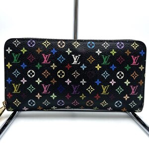 LOUIS VUITTON ルイ・ヴィトン モノグラムマルチカラー ジッピーウォレット ラウンド長財布 PVC ブラック黒 M60243 レディースファッション