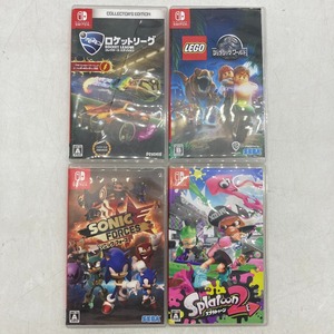 04wy4771△【1円～】Nintendo Switch ソフト4本 [スプラトゥーン2/ソニックフォース/ロケットリーグ/レゴ ジュラシックワールド] 中古品