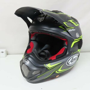 【中古美品】Arai アライ V-CROSS4 SLY オフロード フルフェイスヘルメット Lサイズ バイク 二輪 モトクロス エンデューロ オートバイ