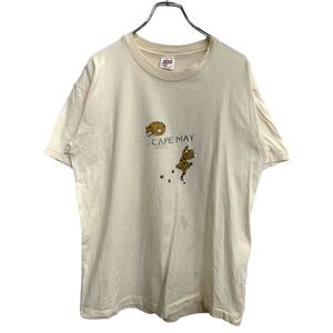 anvil 半袖 プリント Tシャツ Lサイズ アンビル シングルステッチ ベージュ コットン USA製 古着卸 アメリカ仕入 t2407-4142