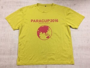 パラカップ PARA CUP 2016 チャリティー ランニング マラソン 半袖Tシャツ カットソー レディース ポリエステル100% LL 黄色