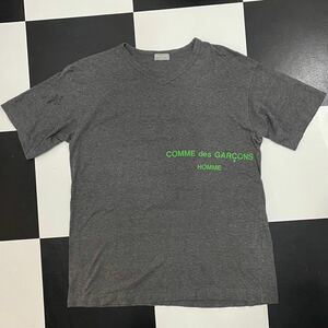 美品 名作 アーカイブ コムデギャルソン オム 1997 田中 ロゴ プリント Tシャツ グレー COMME des GARCONS HOMME vintage ビンテージ 90s