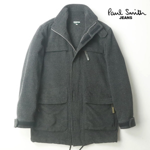 美品 PAUL SMITH JEANS ポールスミス メルトンウール ミリタリー M-65 フィールドジャケット グレー M【参考価格￥35,200-】