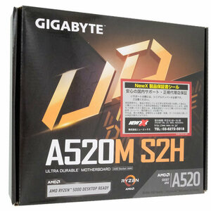 【中古】GIGABYTE　MicroATXマザーボード　A520M　S2H　Rev.1.2　SocketAM4　元箱あり　[管理:1050024654]