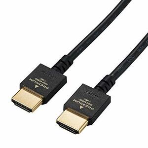 エレコム HDMI ケーブル 1ｍ プレミアム 4K 2K (60P) UltraHD 3DフルHD スリムタイプケーブル ブラック DH-HD