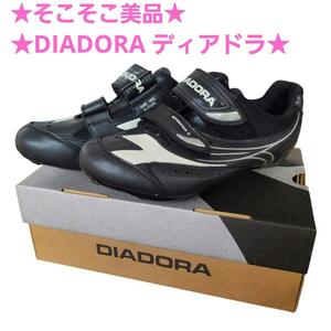 ★ディアドラDIADORA★Sprinter2★ロードシューズ★黒/白 サイズ40 25.0cm★ビンディングシューズ シマノ SM-SH51 クリートナット付