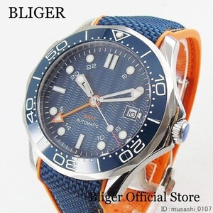 BLIGER 自動巻 GMT ムーブメント デイト サファイア グラス uz-2124