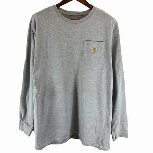 SALE/// Carhartt カーハート 長袖 ポケットＴシャツ ワーク グレー (メンズ XL) P0707