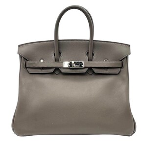 エルメス HERMES バーキン25 X刻印 エタン シルバー金具 スイフト ハンドバッグ レディース 中古