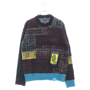 DIESEL ディーゼル K-LAMBROI PULLOVER モヘヤ混 クルーネック ニットセーター レッド/ブラック 00SII5 0AAWG