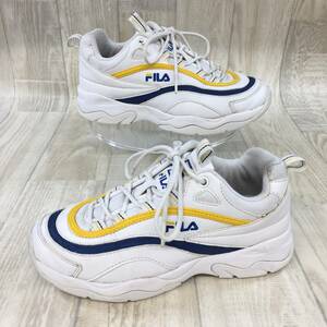 NZ975●FILA RAY スニーカー●23●白/青/黄 フィラ レイ FS1SLA1168X-WBL