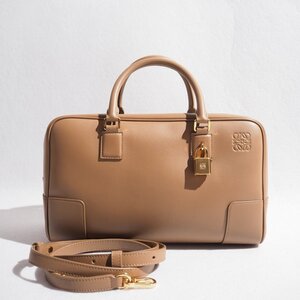 P6398P　●LOEWE ロエベ●　AMAZONA 28 アマソナ レザーバッグ ベージュ / 2way ショルダー付き ミニ ボストンバッグ rb mks