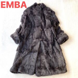 3点送料無料☆高級 艶感 滑らか 柔らか上質 EMBA　エンバ　セーブル　furcoat sable silk シルクリバーシブル　ロングコート　