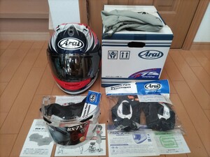 アライ ARAI RX-7XビニャーレスレプリカXL 美品 ライトミラー 20mmチークパッド、ピンロック付 ヘルメット