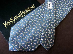 ♪9191C♪良品【植物 三角 装飾 柄】 イヴ・サンローラン【YSL】ネクタイ