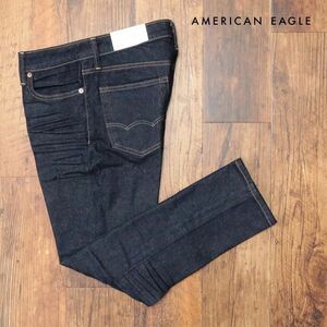 AMERICAN EAGLE/34インチ/デニムパンツ 0117-5987 ストレッチ 伸縮 無地 スリム テーパード 新品/紺/ネイビー/ih271/