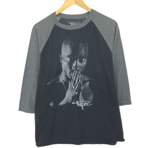 古着 2pac トゥーパック 七分袖 ラグラン ラップTシャツ ラップT メンズL相当 /eaa410559