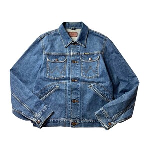 名作モデル! 90s 日本製 Wrangler ラングラー ヴィンテージ 2nd 24MJ トラッカー デニムジャケット Gジャン 濃紺 メンズ 90年代 古着 希少