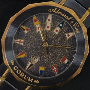 コルム アドミラルズカップ V-52 クォーツ デイト 腕時計 メンズ 未稼働品 純正ブレス ブランド小物 CORUM