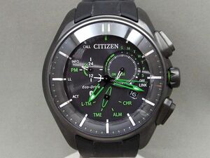 1円〜! 良品! CITIZEN/シチズン Bluetooth搭載 クロノグラフ エコドライブ/ソーラー デイト メンズ腕時計 W770-S115001 【W357y2】