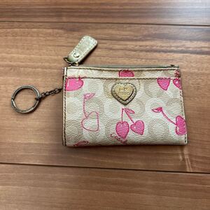 【G26】COACH コーチ コインケース 小銭入れ ピンク ハート ジャンク品