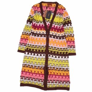 極美品 ミッソーニ MISSONI カーディガン ロングカーディガン ロングスリーブ トップス レディース 40 マルチカラー cf04or-rm11r06742