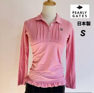 pearly gates Barbie golf パーリーゲイツ　バービー　ゴルフウェア　日本製　長袖ポロシャツ　ピンク　S