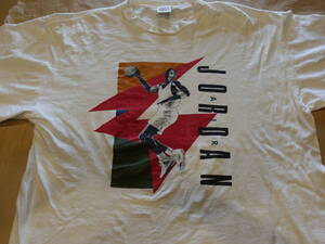 1992　Vintage NIKE T-shirts　Air Jordan 7 【white】　銀タグ　米国製　size　XL 