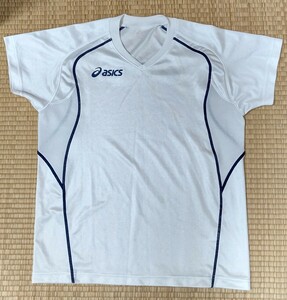アシックス　半袖プラクティスシャツ　ブルーライン　JASPO S　XW6580　Tシャツ　体操服　バレーボール used