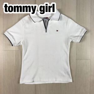 tommy girl トミーガール 半袖ポロシャツ レディースサイズ ホワイト 刺繍ロゴ