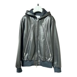 Maison Margiela Zip Hood Leather Parka レザー　パーカ　ブラック　八の字 44 2020