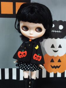 Doll Dressingハンドメイド ペッパーちゃん/ブライスお洋服セット人形アウトフィット/ハロウィン衣装/タイツ/猫ワンピース/ドレス/ドール服